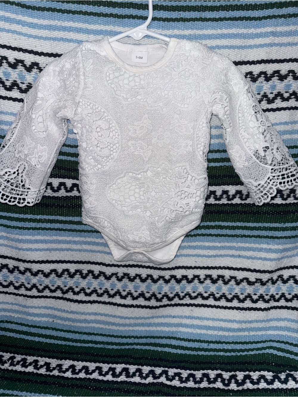 White Lace Long-Sleeve Baby Bodysuit